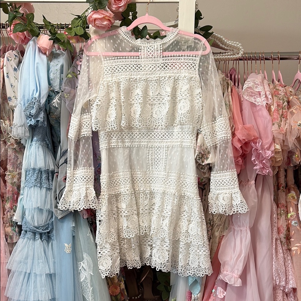 Chicwish Elegant White Lace Dress - NWT